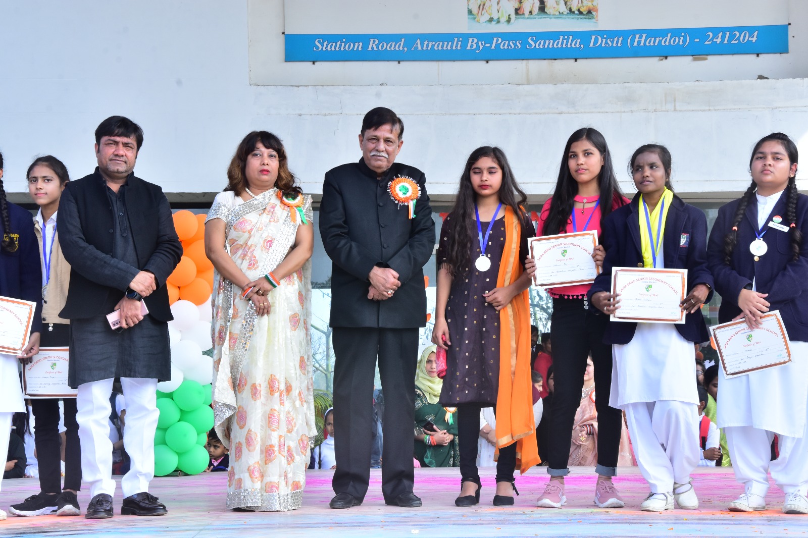 Happy student at Saira Bano Public School